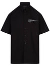 Branded Wing Poplin Short Sleeve Shirt Black - GIVENCHY - BALAAN 2