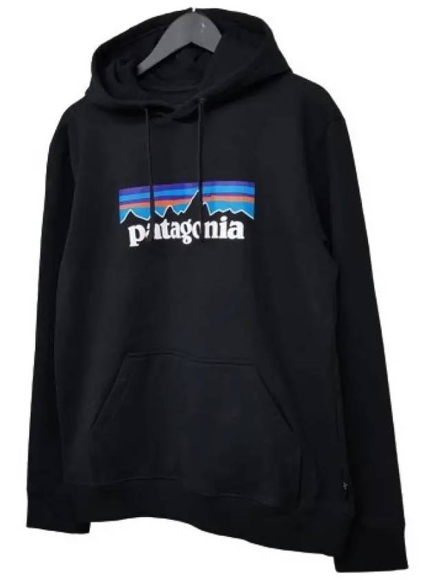 P 6 Logo Uprising Hood Black - PATAGONIA - BALAAN.