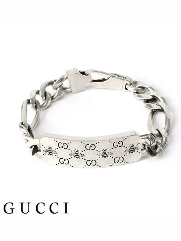 GG Bee Engraved Sterling Silver Bracelet Silver - GUCCI - BALAAN 2