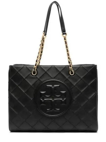 Fleming Soft Chain Logo Nappa Leather Tote Bag Black - TORY BURCH - BALAAN 2