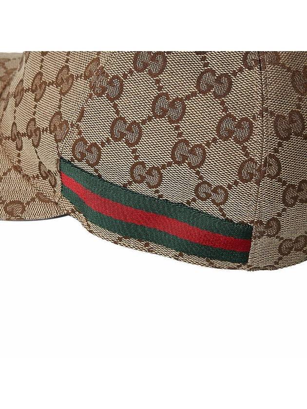 Original GG Web Supreme Canvas Baseball Ball Cap Beige Ebony - GUCCI - BALAAN 9