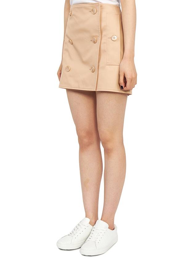 Women's Trench Mini Cotton Gabardine A-Line Skirt Pale Nude - BURBERRY - BALAAN 5