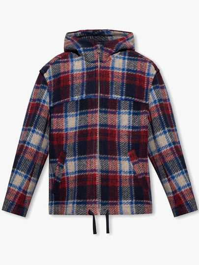 Kurt Check Zip-Up Hoodie Red - ISABEL MARANT - BALAAN 2