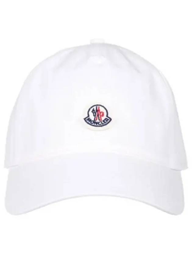 3B00040 V0006 038 Logo Patch Ball Cap White Hat TJ 270699 - MONCLER - BALAAN 1