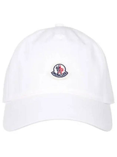 3B00040 V0006 038 Logo Patch Ball Cap White Hat TJ 270699 - MONCLER - BALAAN 1