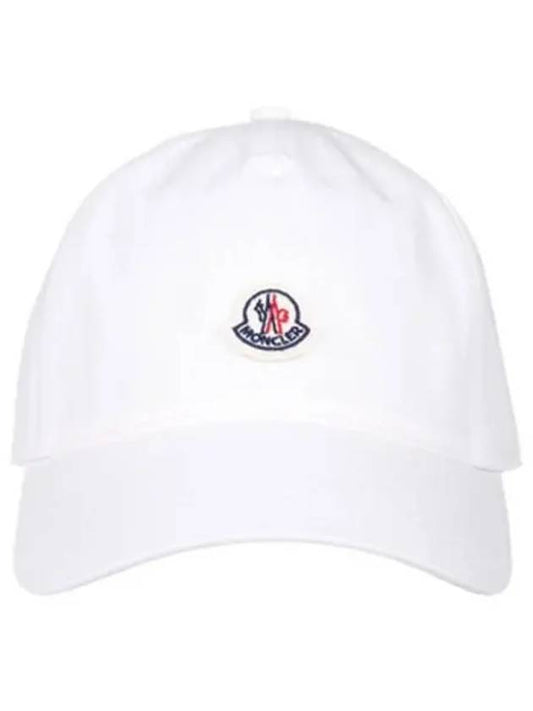 3B00040 V0006 038 Logo Patch Ball Cap White Hat TJ 270699 - MONCLER - BALAAN 1