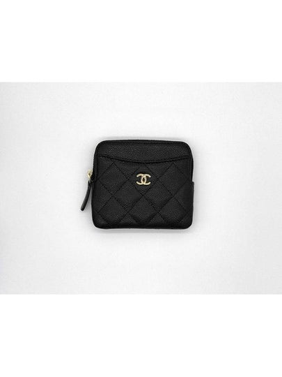 Gold Zipper Classic Grained Calfskin Card Holder Black - CHANEL - BALAAN 2