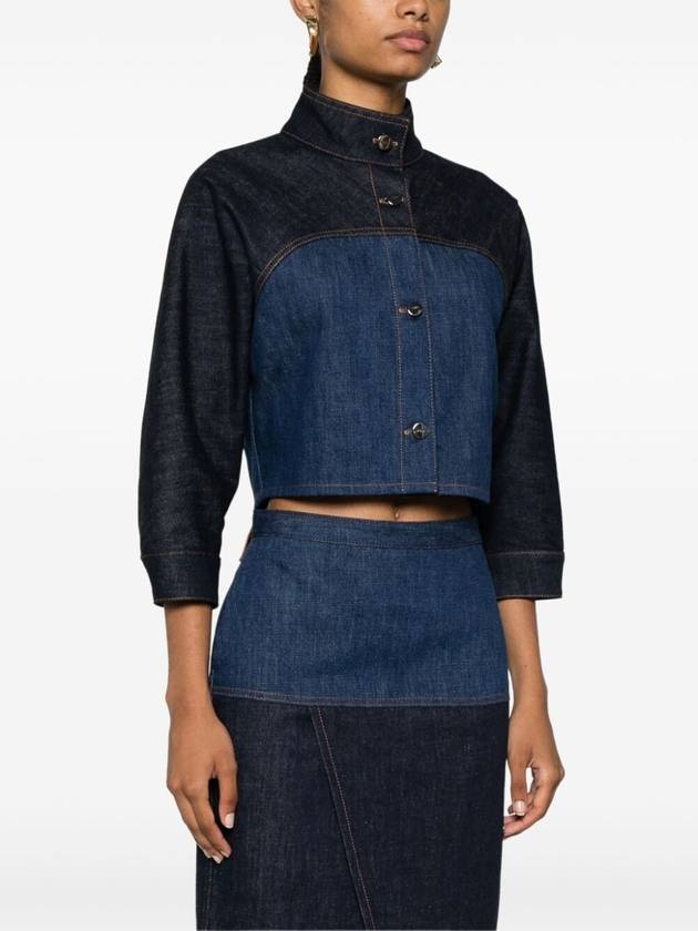 Fendi paneled cropped denim jacket FLF793AT1A F1PNC - FENDI - BALAAN 3