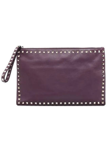 Rockstud Strap ClutchHWB00147 ABOL01 A40 Purple - VALENTINO - BALAAN 1