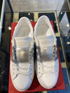 Women's Hidden Open Metallic Band Low Top Sneakers White Silver - VALENTINO - BALAAN 6