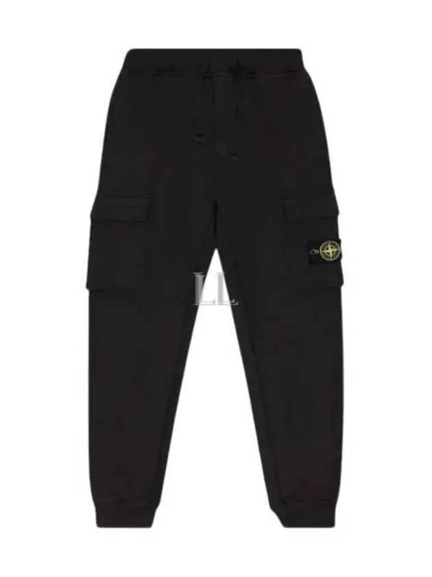 Cotton Wappen Patch Track Pants Black - STONE ISLAND - BALAAN 2