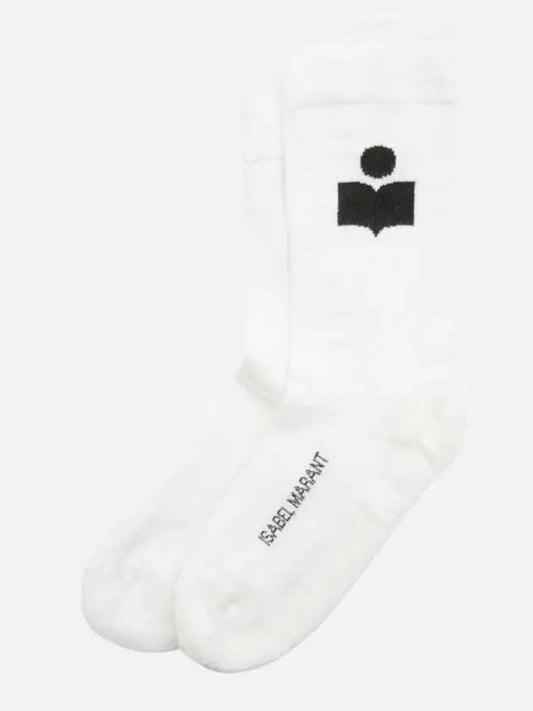 Embroidered Logo Socks White - ISABEL MARANT - BALAAN 2