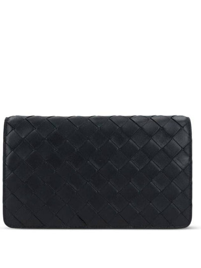 Intrecciato Leather Half Wallet Black - BOTTEGA VENETA - BALAAN 2