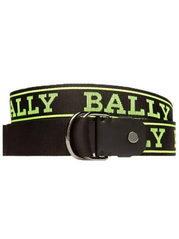 COPPER 40M Black Fluorescent Logo Belt 6229099 - BALLY - BALAAN 1