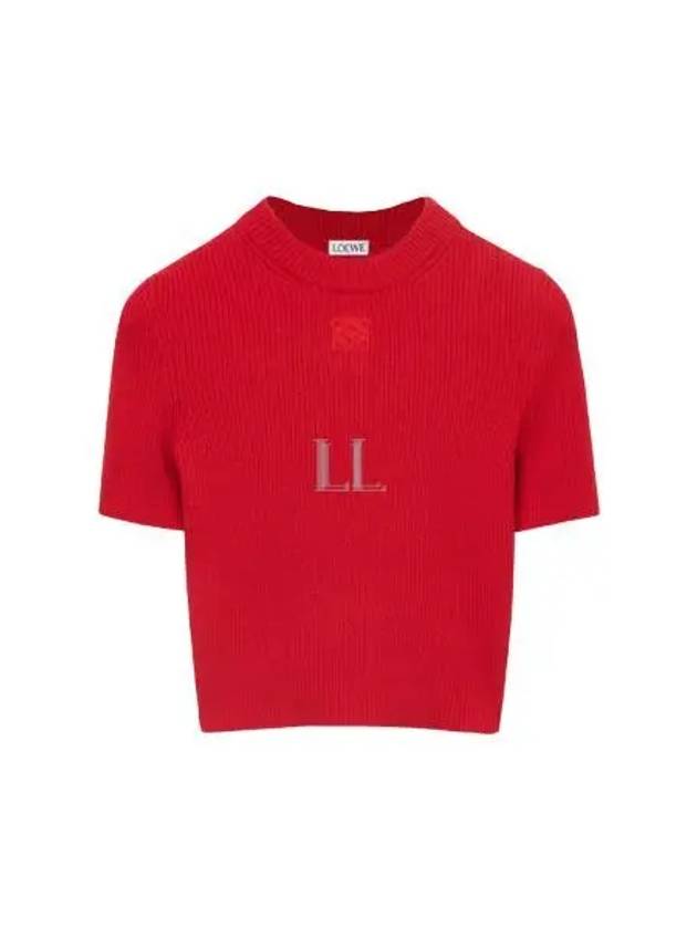 Cashmere Crop Knit Top Red - LOEWE - BALAAN 2