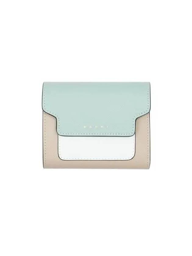 Saffiano Tri-Fold Half Wallet Blue - MARNI - BALAAN 2