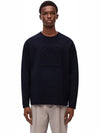 Debossed Anagram Wool Knit Top Navy - LOEWE - BALAAN 3