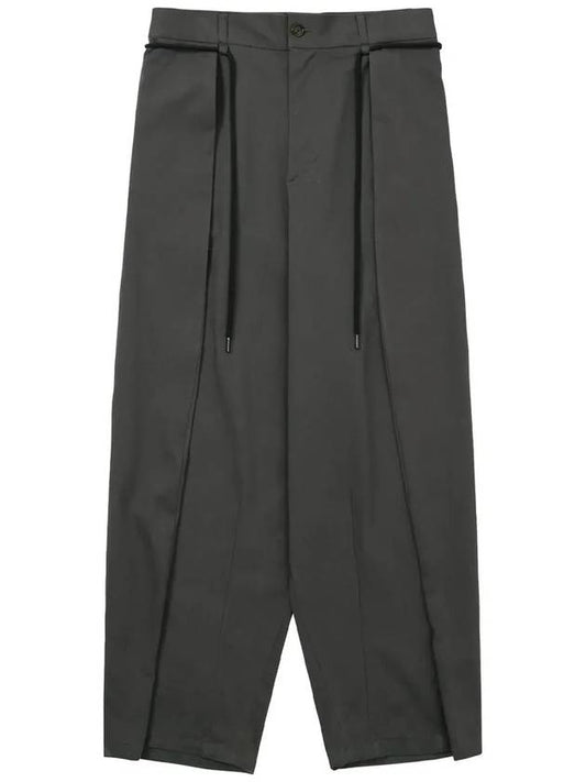 One Tuck Oversized Cotton Wide Pants Charcoal - AJOBYAJO - BALAAN 2