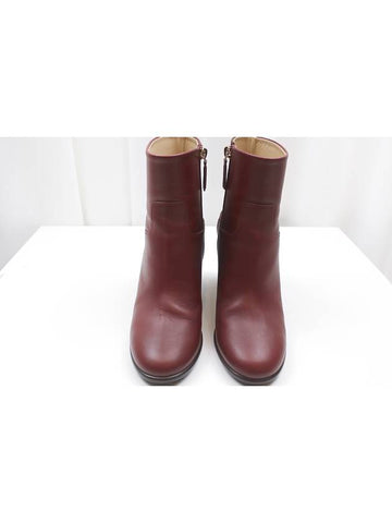 Burgundy leather CC ankle boots size 37 - CHANEL - BALAAN 1