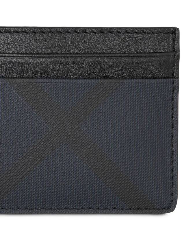 Check Leather Card Wallet Navy - BURBERRY - BALAAN 4