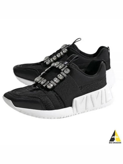 Viv Buckle Mesh Technical Low Top Sneakers Black - ROGER VIVIER - BALAAN 2