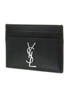 Monogram Card Case in Smooth Leather Black - SAINT LAURENT - BALAAN 3