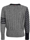 Funmix Twist Cable Cardigan Med Gray MKC486F Y1506 035 - THOM BROWNE - BALAAN 3