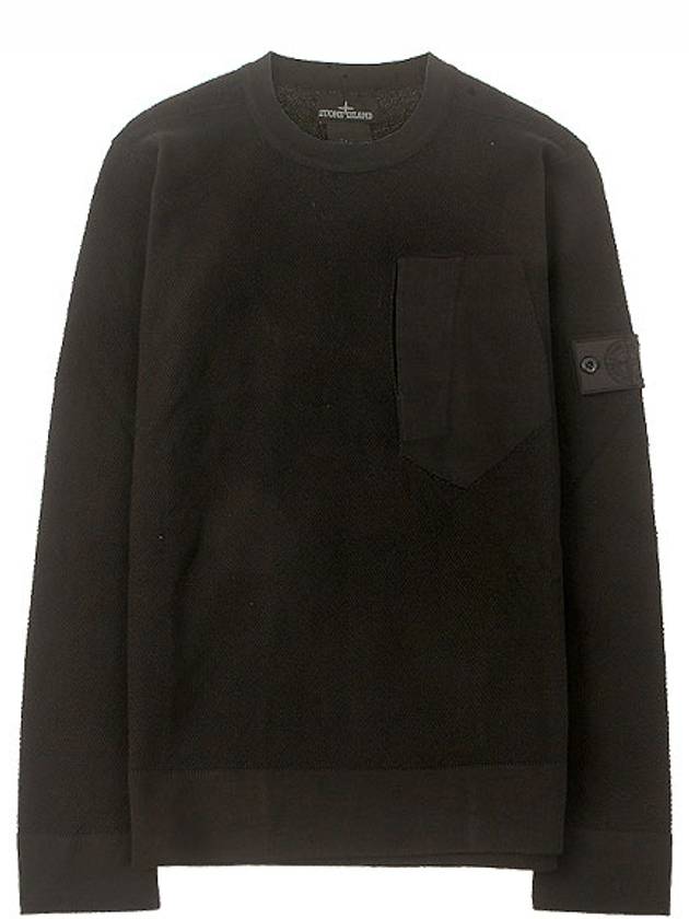 Shadow Project Wappen Pocket Knit Top Black - STONE ISLAND - BALAAN.