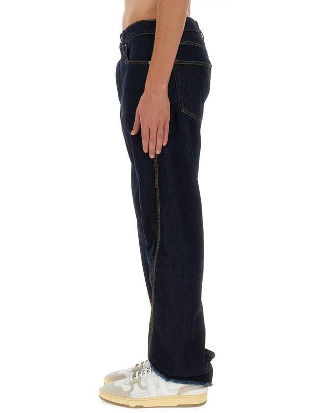 Straight Pants RMTR0151D006A23 29 NAVY BLUE - LANVIN - BALAAN 5