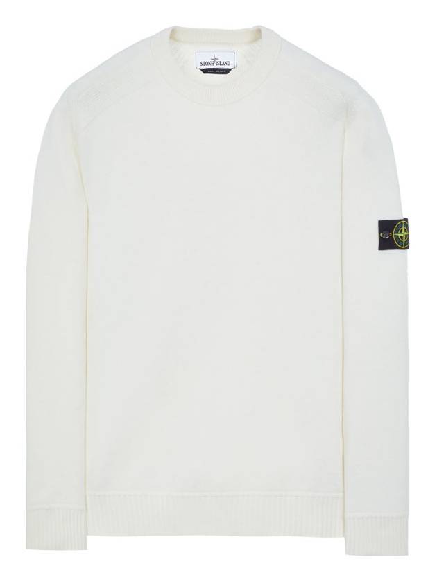 Men's wappen round neck knit ivory knit top 7515541A2 5A2 V0099 - STONE ISLAND - BALAAN 1