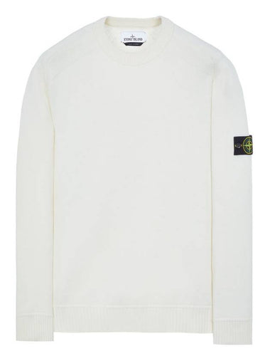 Men's wappen round neck knit ivory knit top 7515541A2 5A2 V0099 - STONE ISLAND - BALAAN 1