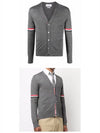 Stripe Armband Merino Wool Cardigan Grey - THOM BROWNE - BALAAN 6