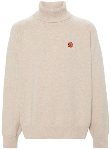 Boke Flower Knit Turtleneck Beige - KENZO - BALAAN 1