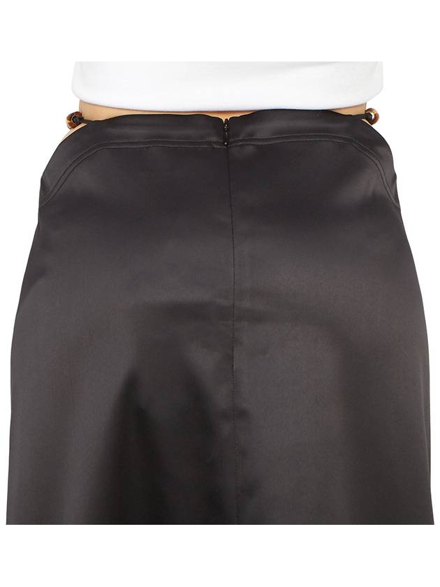 Double Satin Maxi H-Line Skirt Black - GANNI - BALAAN 10