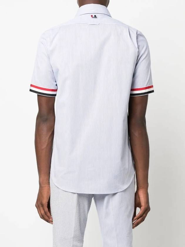 Men's Pincode Armband Short Sleeve Shirt Navy - THOM BROWNE - BALAAN 6