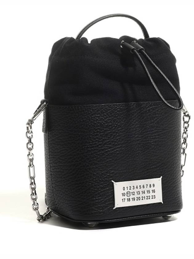 5AC Number Logo Texture Leather Bucket Bag Black - MAISON MARGIELA - BALAAN 2