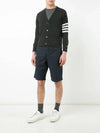 4-bar stripe cashmere cardigan dark gray - THOM BROWNE - BALAAN 7