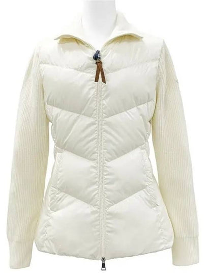 Women's Padded Wool Zip-Up Cardigan Ivory - MONCLER - BALAAN 2