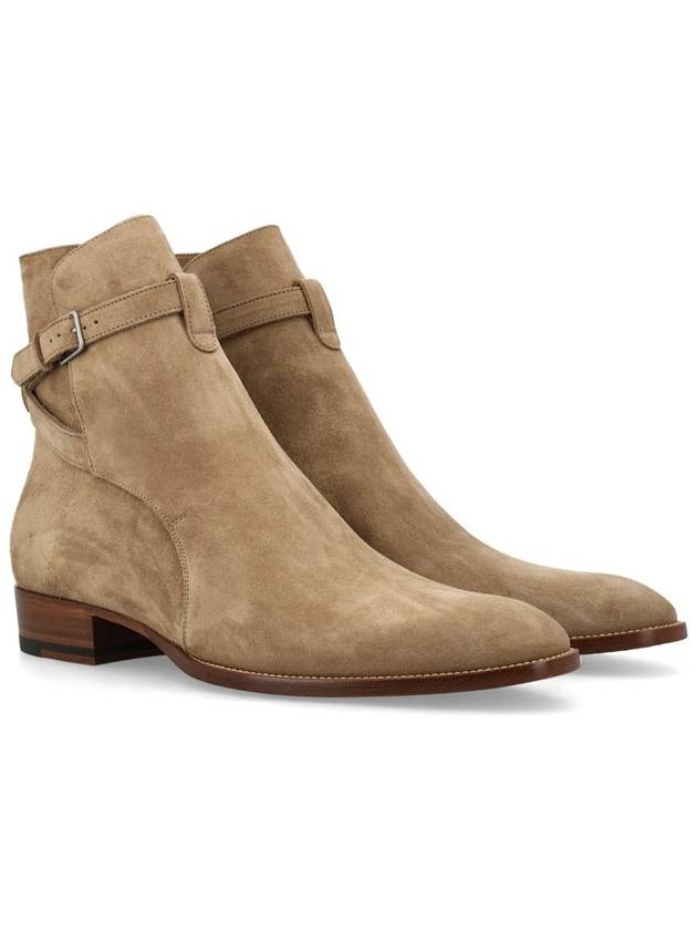 Men's Jodhpur Suede Ankle Boots Tobacco Beige - SAINT LAURENT - BALAAN 3