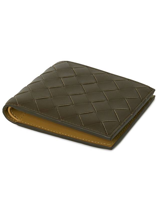 Intrecciato Bifold Half Wallet Khaki - BOTTEGA VENETA - BALAAN 4