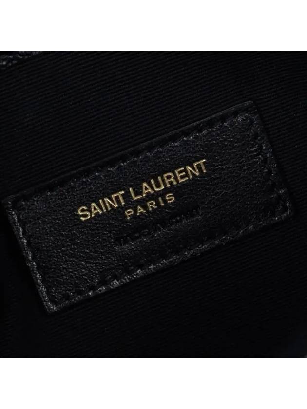 Uptown Grain de Poudre Embossed Leather Clutch Bag Black - SAINT LAURENT - BALAAN 9