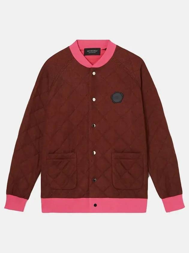 Men's Rubber Patch Quilted Brown Bomber Jacket MJ126 53 25122 - VIKTOR&ROLF - BALAAN 3