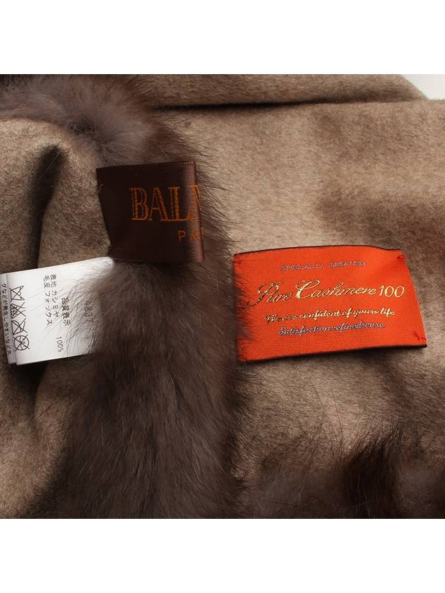 Fox fur trim cashmere cape free size - BALMAIN - BALAAN 4