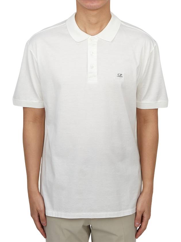 Logo Patch Polo Shirt White - CP COMPANY - BALAAN 1