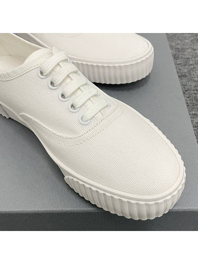 Women's Heritage Cotton Canvas Low Top Sneakers White - THOM BROWNE - BALAAN 9