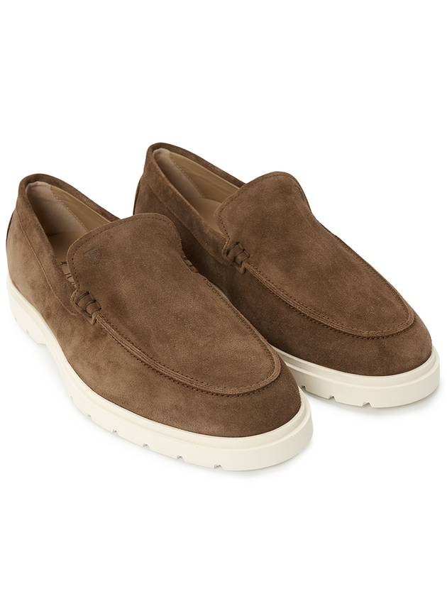 Suede Slipper Loafers Brown - TOD'S - BALAAN.