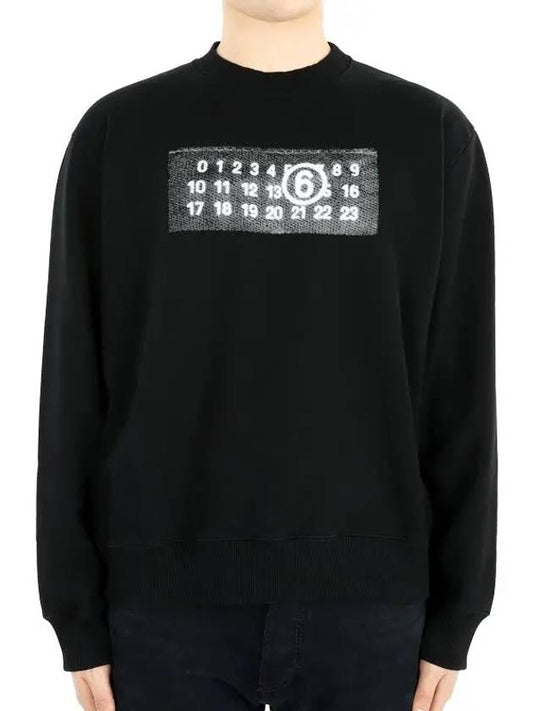 Number Logo Print Cotton Sweatshirt Black - MAISON MARGIELA - BALAAN 2