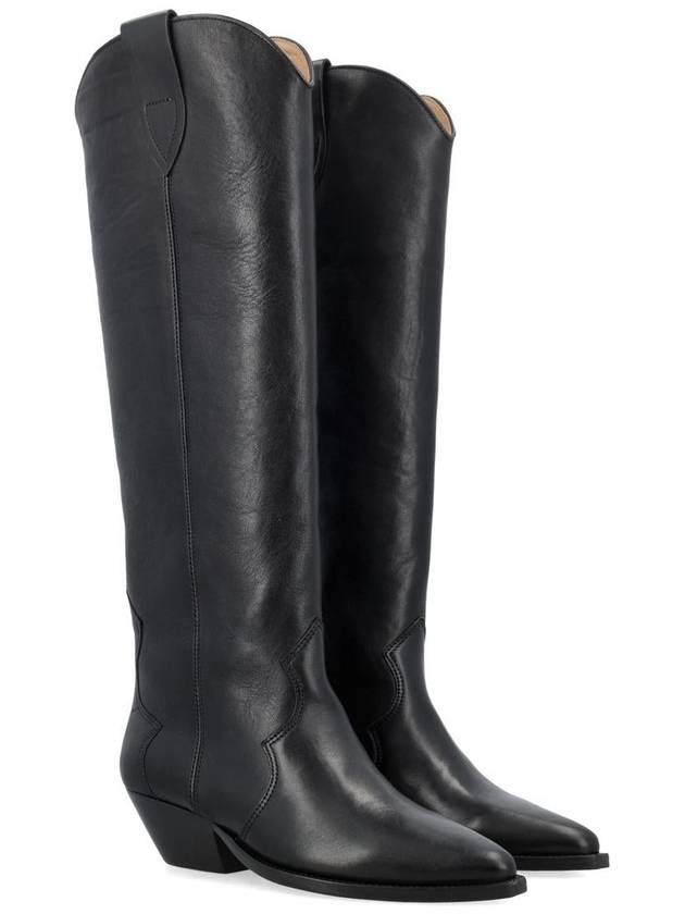 Denvee  Leather Long Boots Black - ISABEL MARANT - BALAAN 3