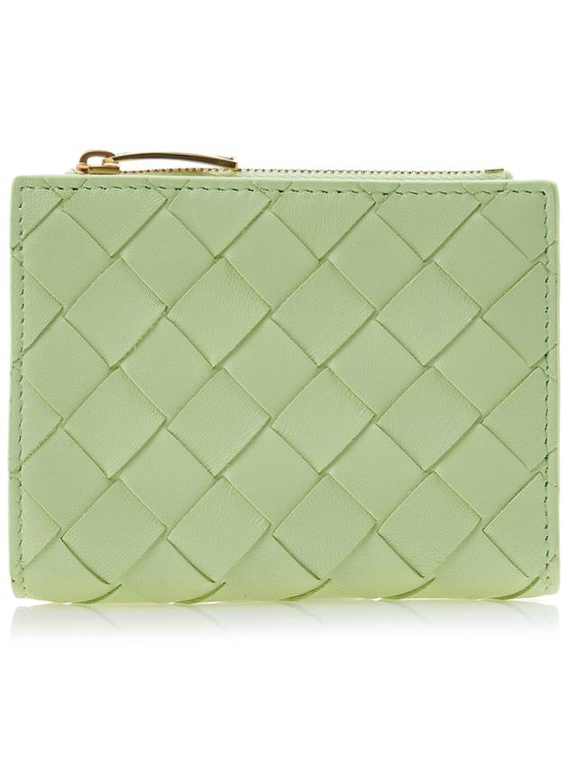 Intrecciato Zipper Small Half Wallet Green - BOTTEGA VENETA - BALAAN 2