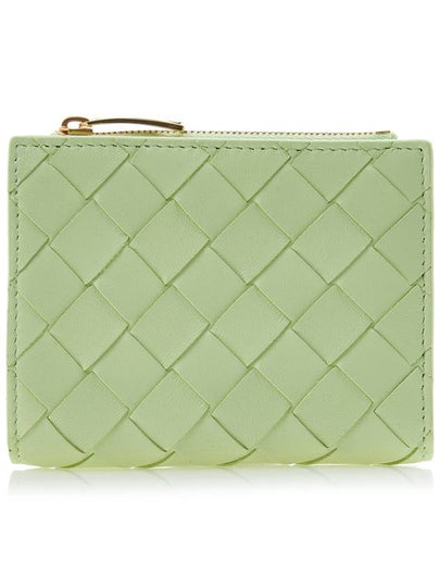 Intrecciato Zipper Small Half Wallet Green - BOTTEGA VENETA - BALAAN 2